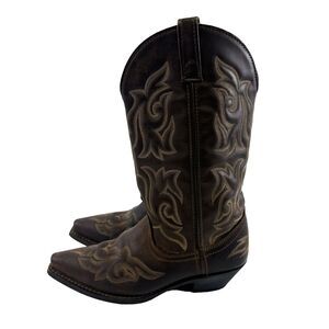 Laredo Runaway Western Boot 5404 Brown Leather Pull On Pointed Toe Womens 7.5